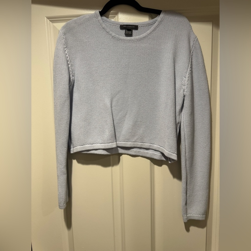 French Connection Light Blue Textured Sweatshirt